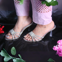 On Your Feets Heels-Silver Diamante Heel