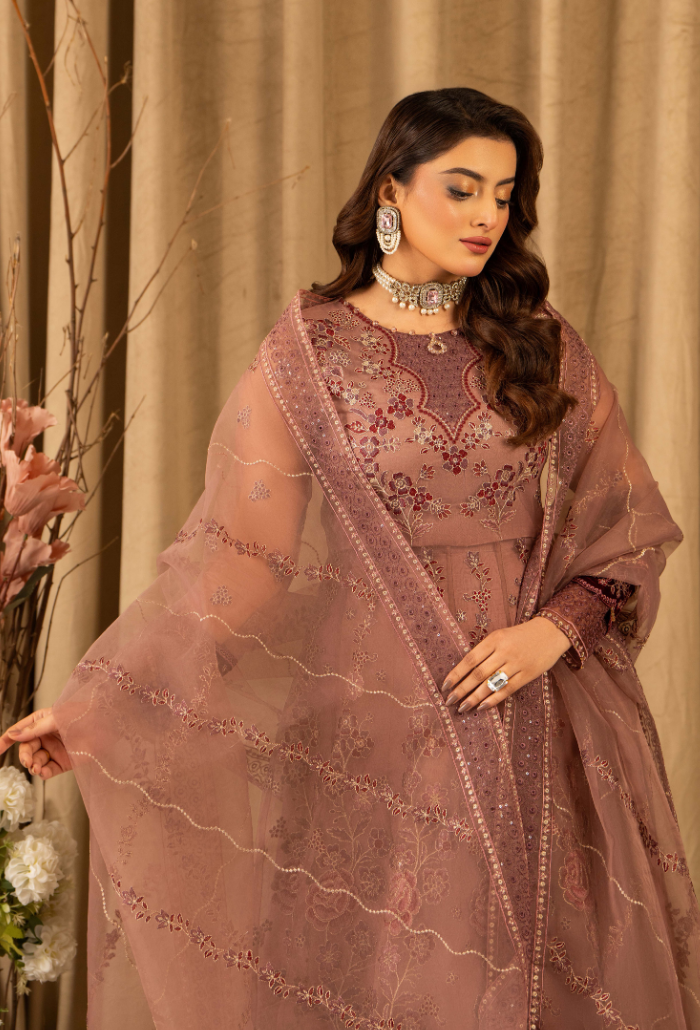 House Of Chiffon By Humdum Unstitched 3 Piece Luxury Formals Collection'2024-D12