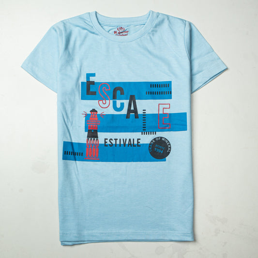 Kjunction Boys Half Sleeves-Printed T-Shirt (Escape)