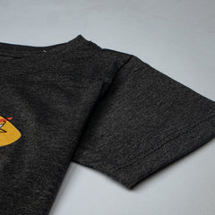 Kjunction Boys Half Sleeves-Printed T-Shirt Charcoal (Angry-Bird)