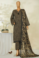 Bin Saeed Stitched 3 Piece Exclusive Printed Lawn Vol-04 Suit-LSM-2826-BLACK