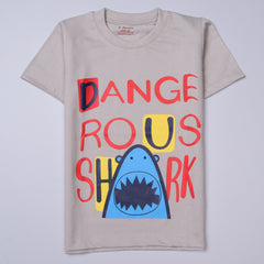 Kjunction Boys Half Sleeves-Printed T-Shirt (Dangerous)