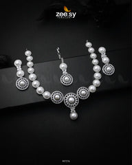Jonquil Necklace Set Silver - Zeesy Jewellery