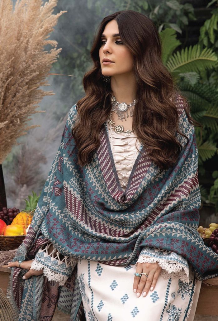 Denara By Humdum Unstitched 3 Piece Winter Shawl Collection'2024