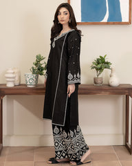 Flutterby Stitched 2 Piece Cotton Satin Winter Collection'2025-Avery-bk