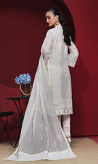 Shamooz Stitched 3 Piece Formals Collection'2025-White SEM-0748