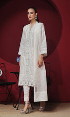 Shamooz Stitched 3 Piece Formals Collection'2025-White SEM-0748