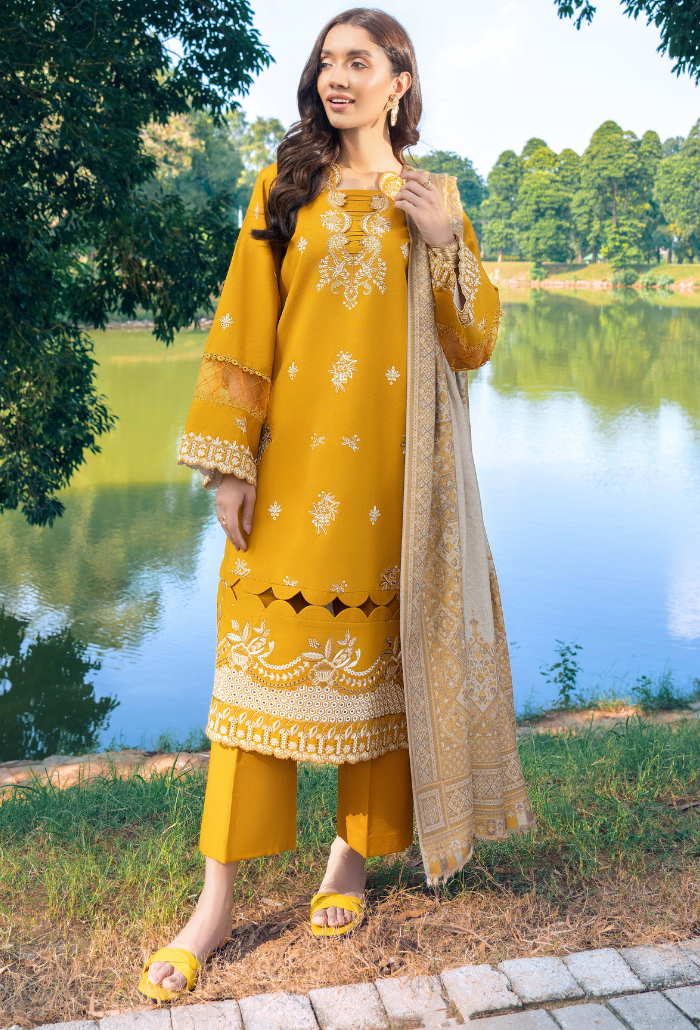 Onora By Humdum Unstitched 3 Piece Emb Khaddar Winter Collection'2024