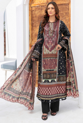 Saira Bano By Humdum Unstitched 3 Piece Emb Lawn Collection'2024