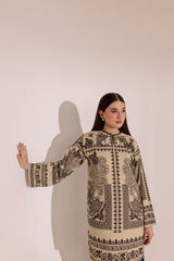 Yaaqot Stitched 2 Piece Lawn Collection-Black Flower Dgn # 03