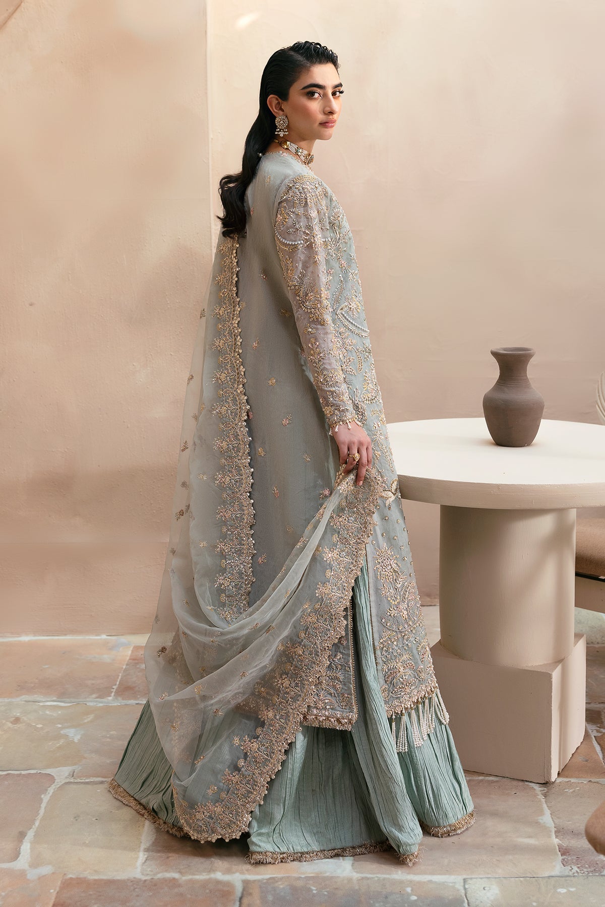 Clay & Coture by Emaan Adeel Unstitched 3 Piece Luxury Formals Collection CC-08-SILVELLA