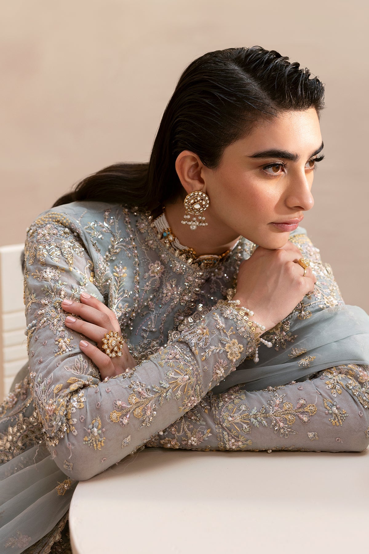 Clay & Coture by Emaan Adeel Unstitched 3 Piece Luxury Formals Collection CC-08-SILVELLA