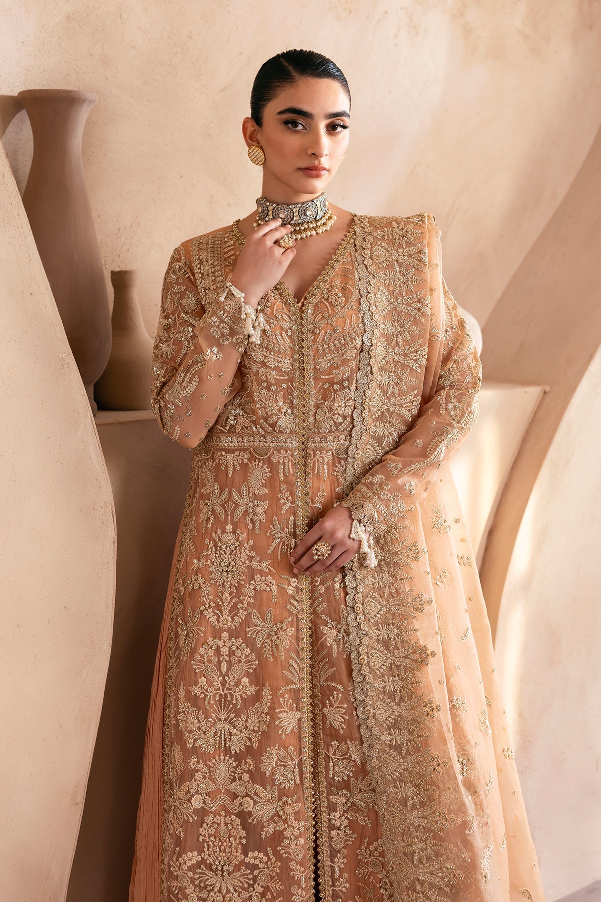 Clay & Coture by Emaan Adeel Unstitched 3 Piece Luxury Formals Collection CC-01-CAMELIA