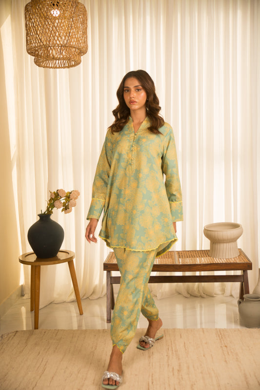 Zaman By MNM Stitched 2 Piece Cotton Lawn Collection-Soft focus