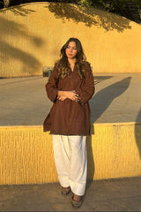 Amna Ali Nawaz Stitched 2 Piece Khaddar Suit- KFBN-001