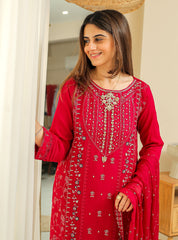 Rangeen Stitched 3 Piece Formals-Haseena