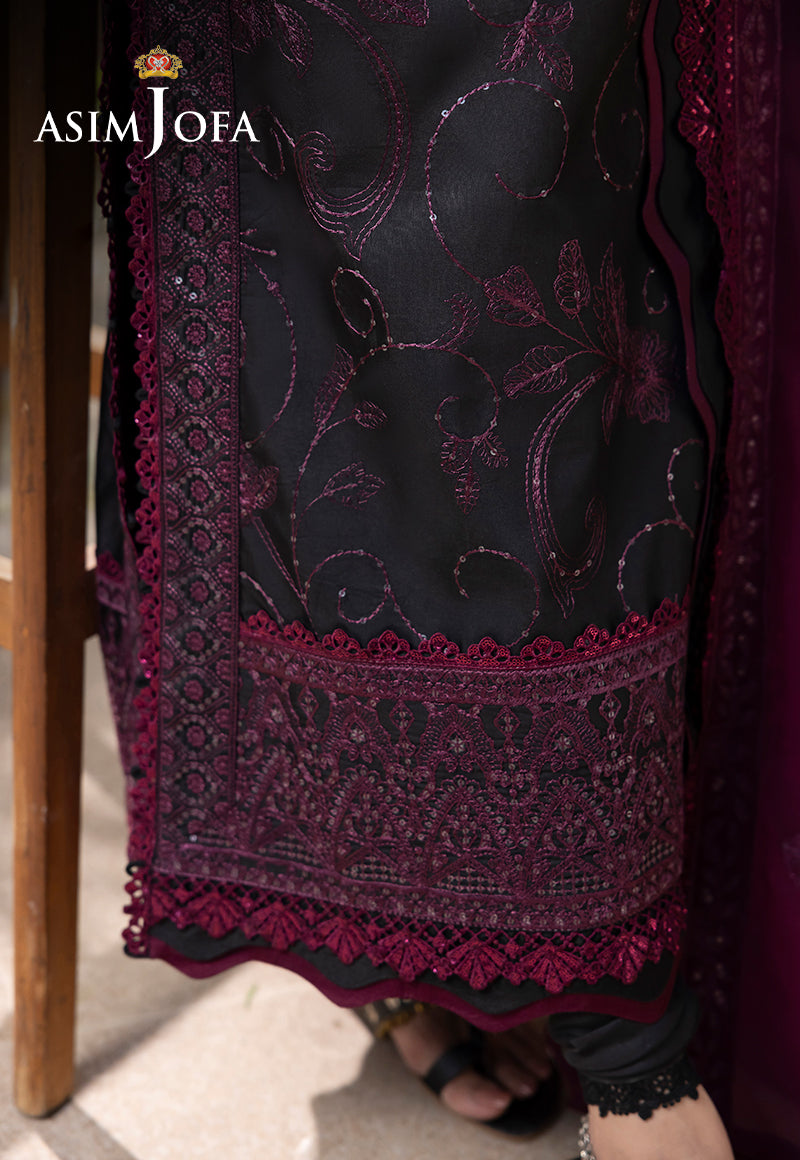 Asim Jofa Shadow Work '23 Ajsw-16 Embroidered Lawn Silk 3 Pcs