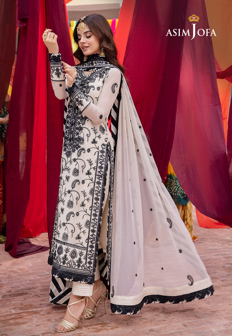 Asim Jofa Abresham '23 Ajab-02 Embroidered Chiffon 3 Pcs