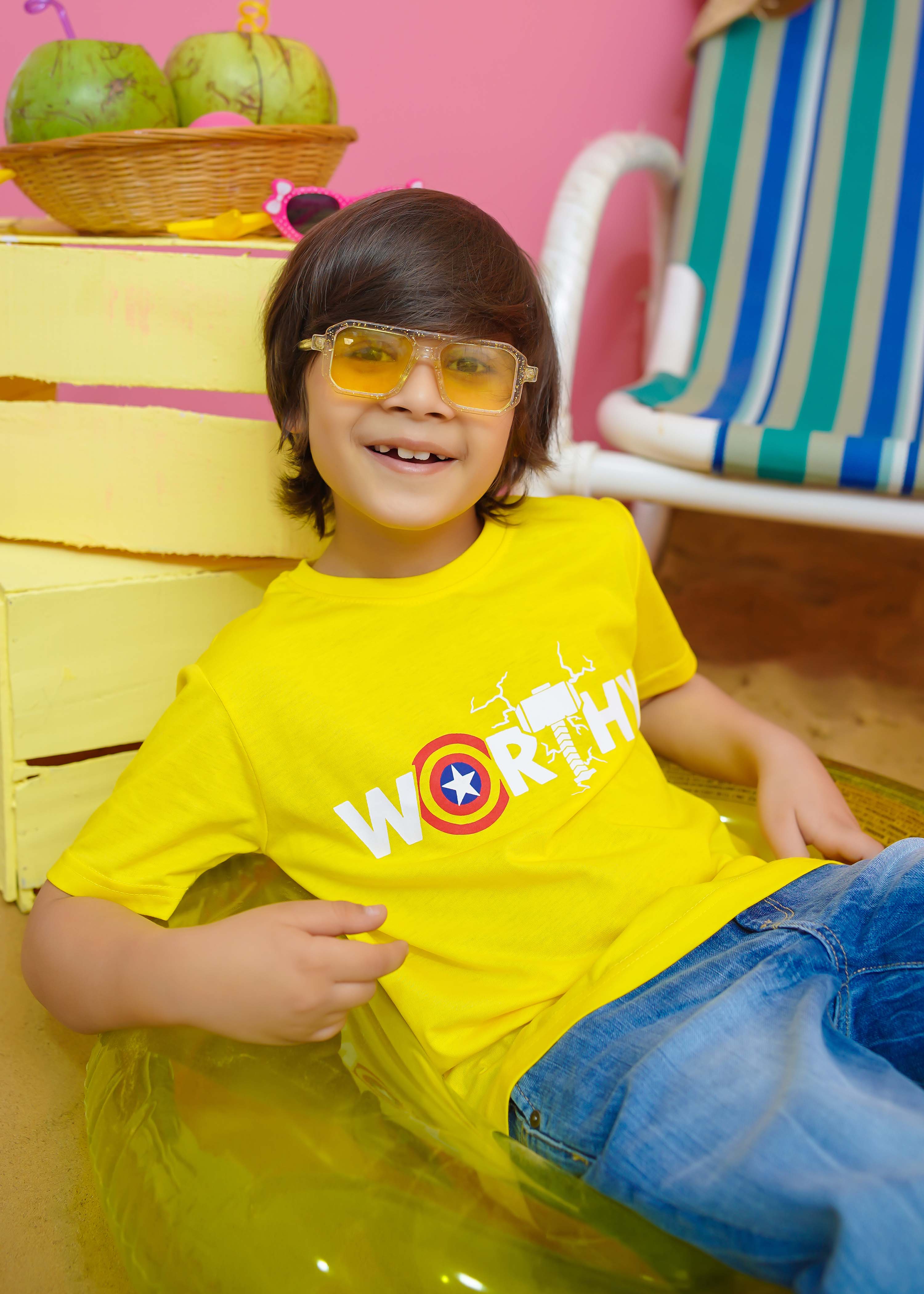 Modest Stitched Summer Kids Collection'2024-Captain America Graphic Tee