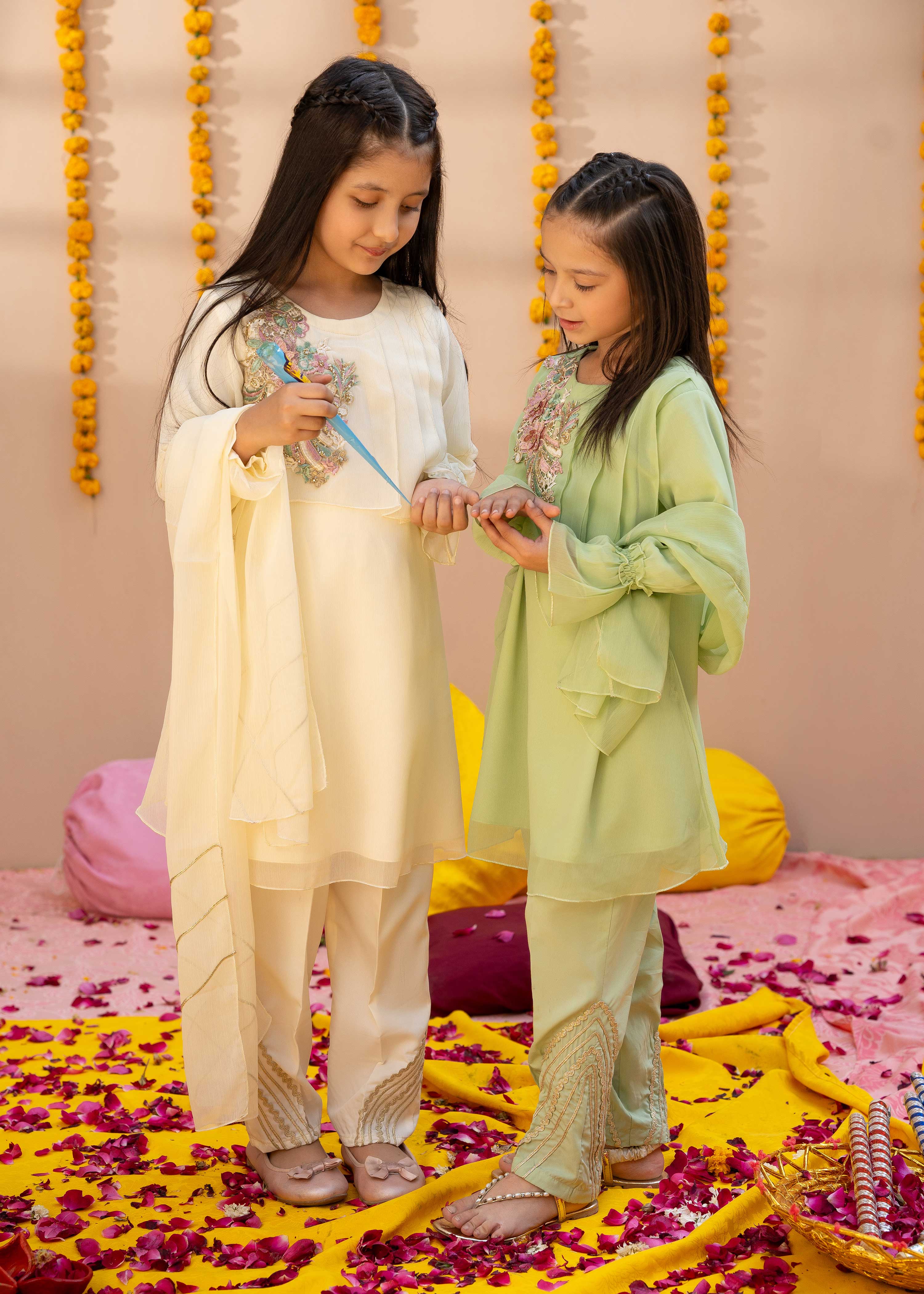 Modest Stitched 3 Piece Kids Formals Collection'2024-Ulfat