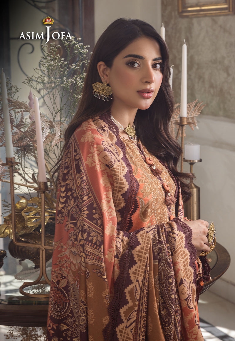 Asim Jofa Aira & Asra Pret Ajiwp-09 Printed Khaddar Stitched 3 Pcs
