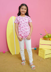 Modest Stitched Summer Kids Collection'2024-Strawberry Graphic Tee