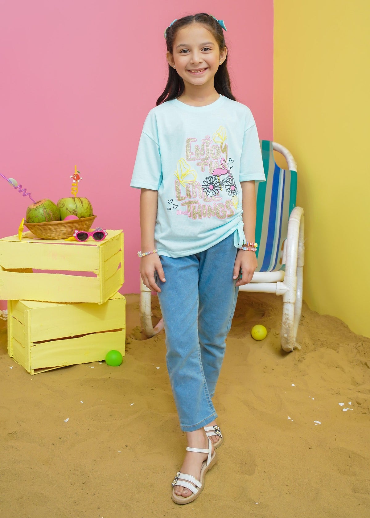 Modest Stitched Summer Kids Collection'2024-Girls Trendy Summer Tee