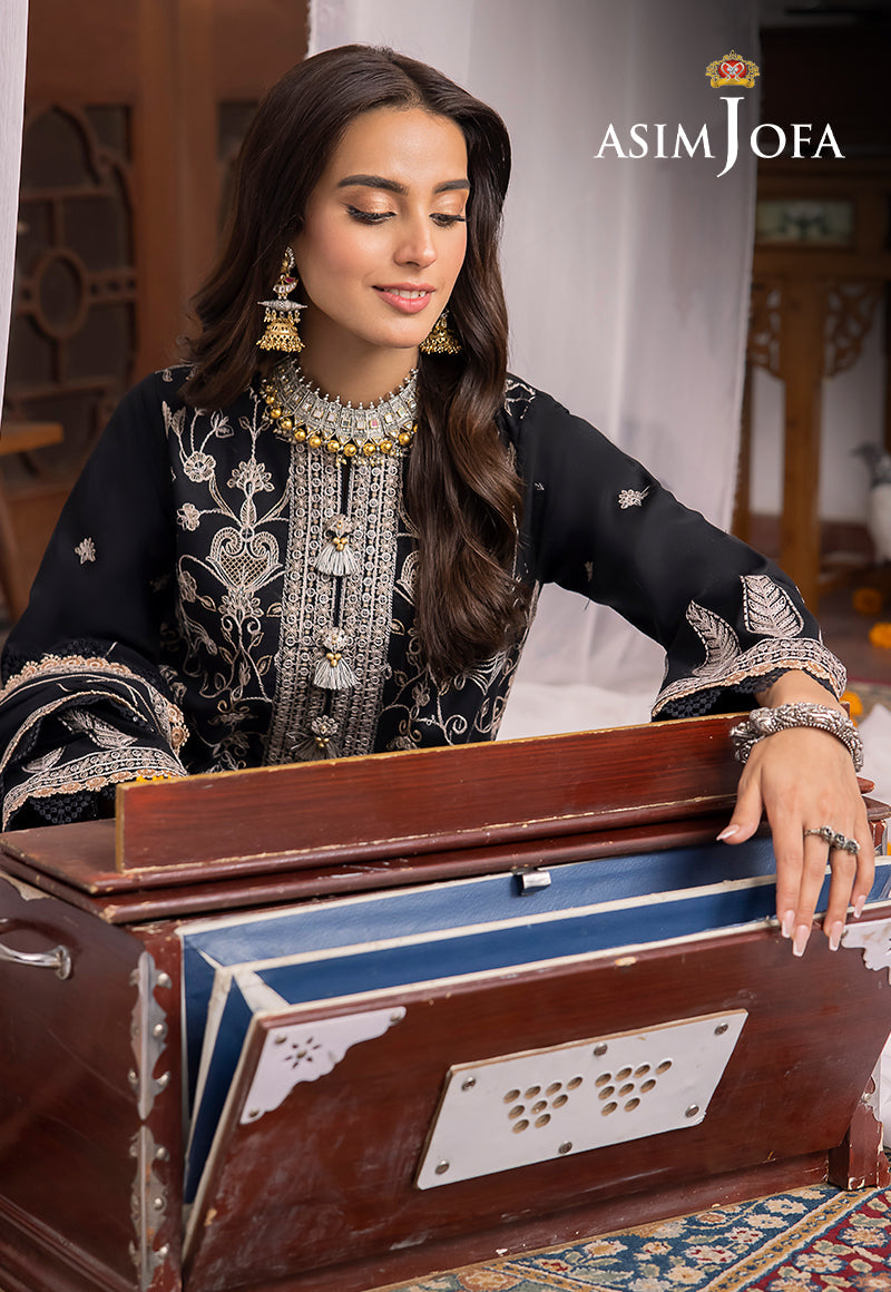 Asim Jofa Shadow Work '23 Ajsw-27 Embroidered Poly Viscose 3 Pcs