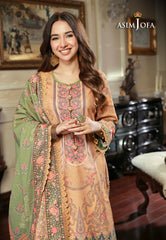 Asim Jofa Aira & Asra Pret Ajawp-12 Printed Karandi Stitched 3 Pcs