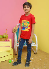 Modest Stitched Summer Kids Collection'2024-Wild Adventure Graphic Tee - Red