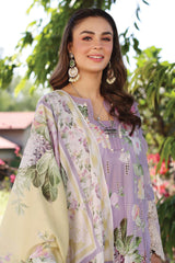 Elaf Prints Unstitched 3 Piece Printed Chikankari Lawn Collection'2024-ECK-03-A-Lilac L'Amour