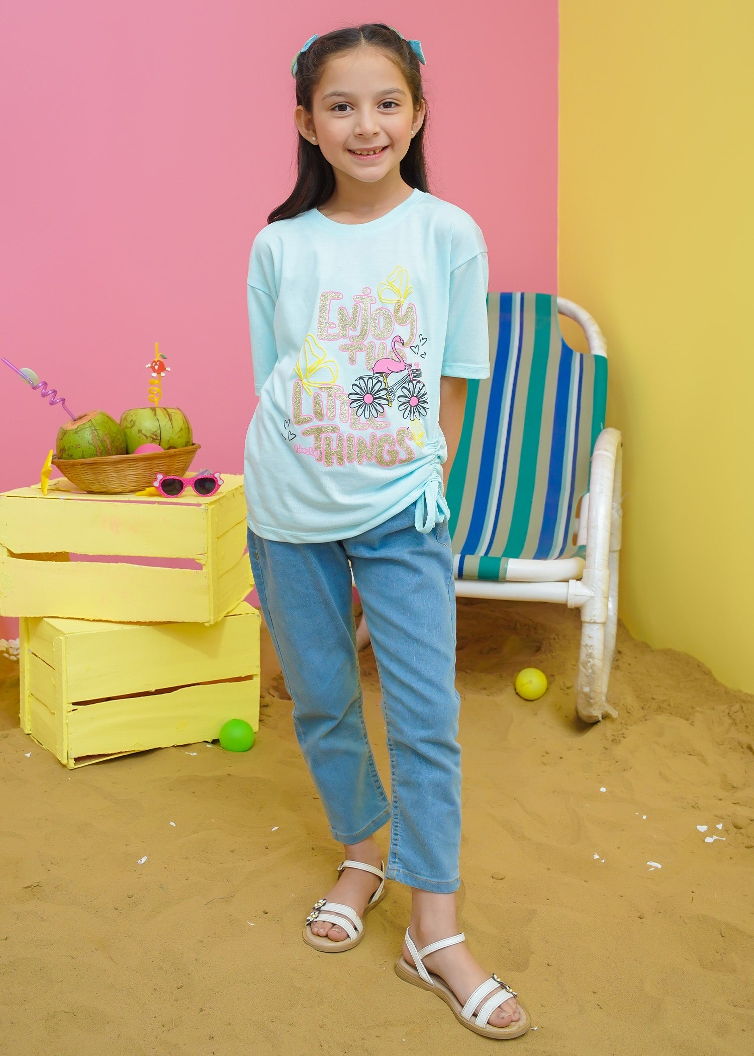 Modest Stitched Summer Kids Collection'2024-Girls Trendy Summer Tee