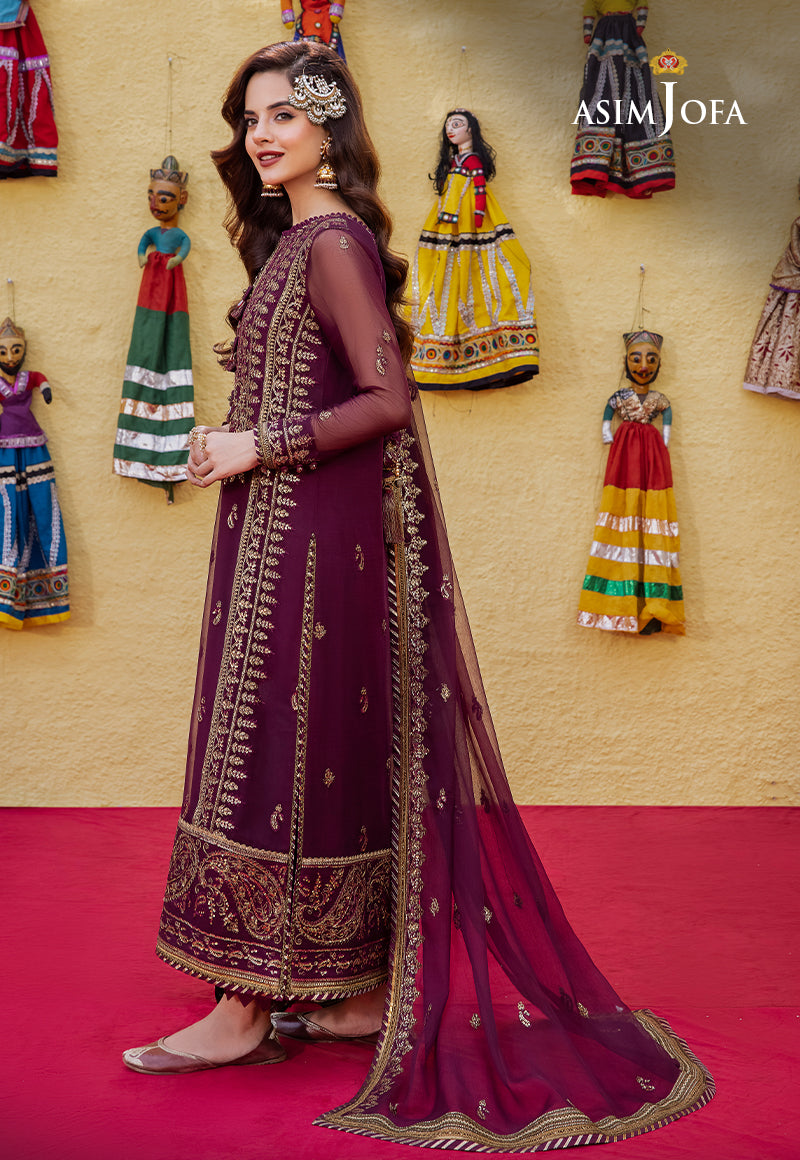 Asim Jofa Abresham '23 Ajab-03 Embroidered Chiffon 3 Pcs