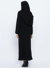 Hijab Ul Hareem Circular Collar Black Stylish Abaya 0117-P