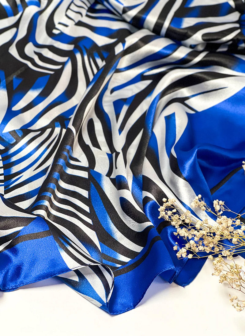Hijab Ul Hareem Printed Hijabs-Blue Floral