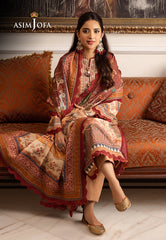 Asim Jofa Aira & Asra Winter Shawl Collection Ajiw-10 Embroidered Karandi 3 Pcs