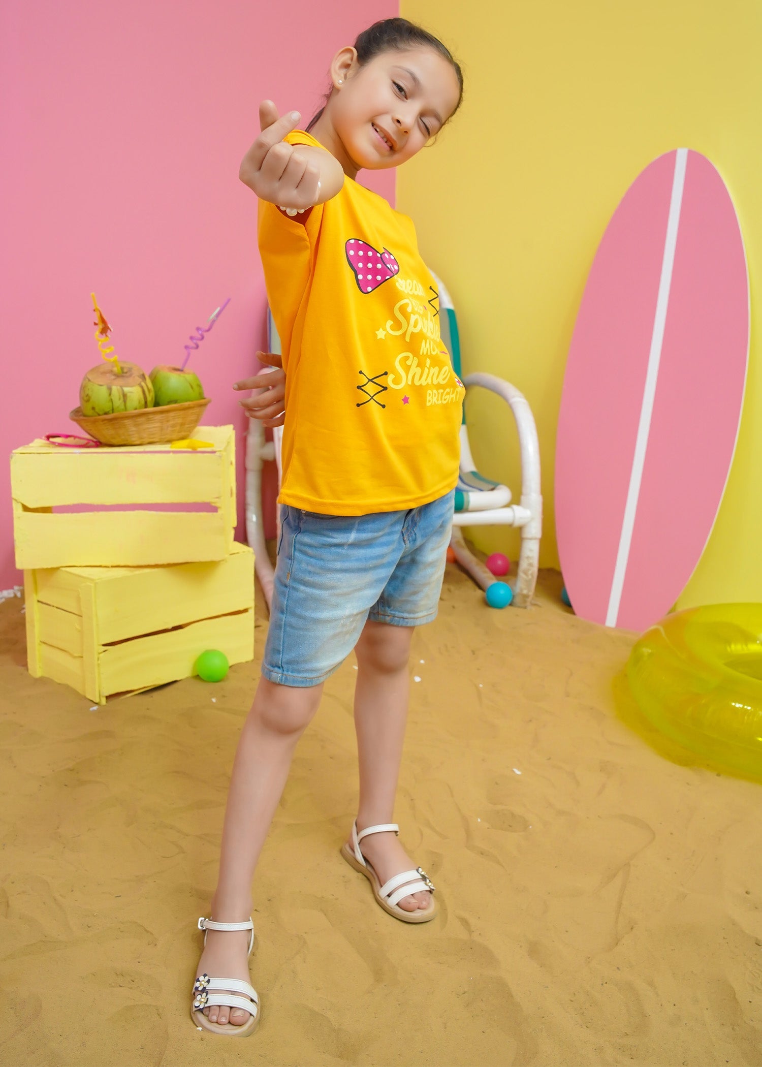 Modest Stitched Summer Kids Collection'2024-Shine Bright Graphic Tee