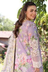 Elaf Prints Unstitched 3 Piece Printed Chikankari Lawn Collection'2024-ECK-03-A-Lilac L'Amour