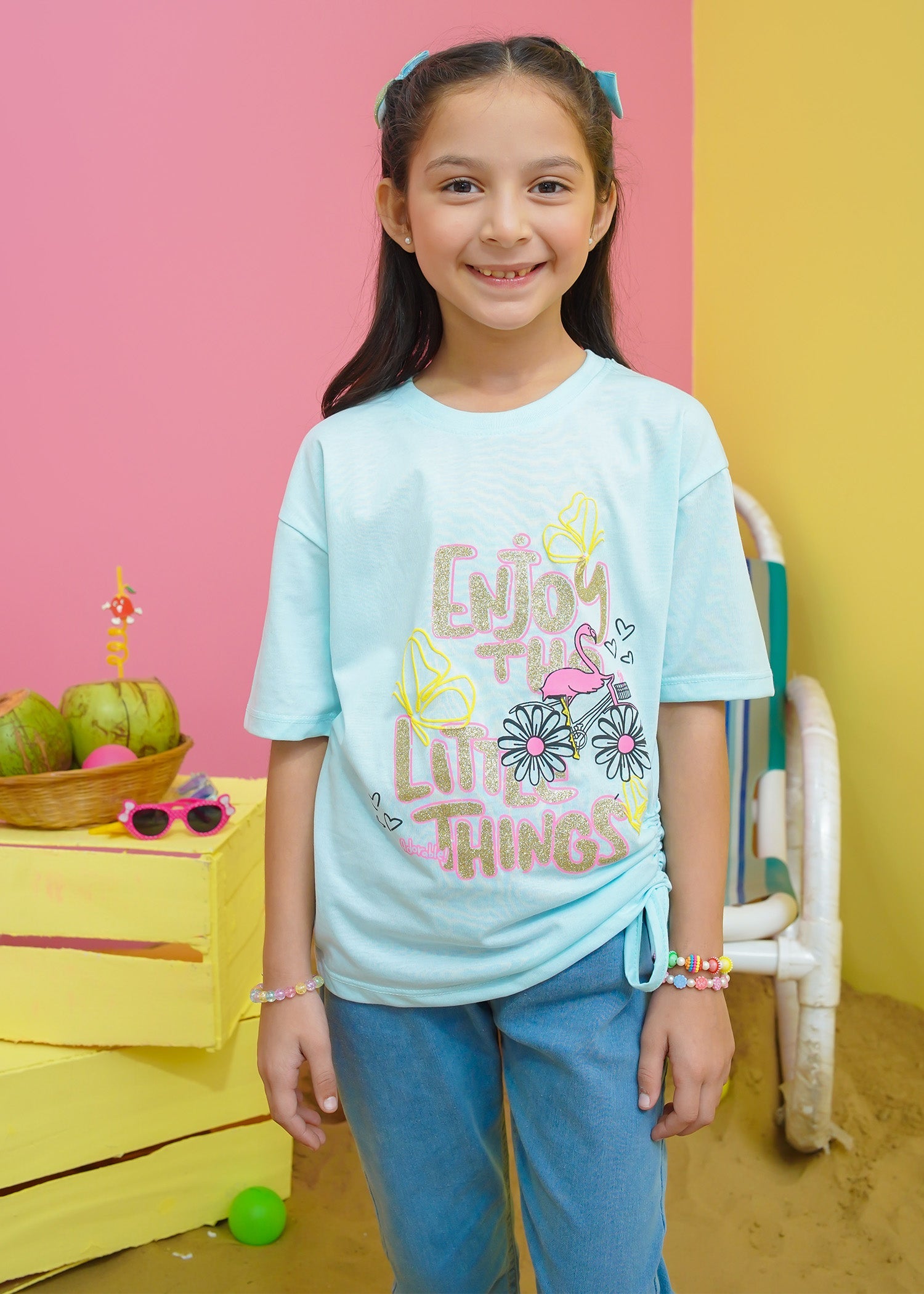 Modest Stitched Summer Kids Collection'2024-Girls Trendy Summer Tee