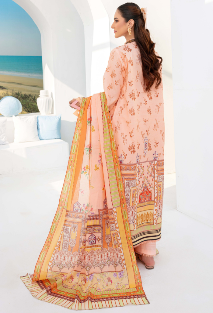 Saira Bano By Humdum Unstitched 3 Piece Emb Lawn Collection'2024