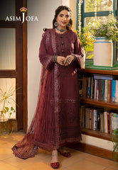 Asim Jofa Shadow Work '23 Ajsw-10 Embroidered Lawn Silk 3 Pcs