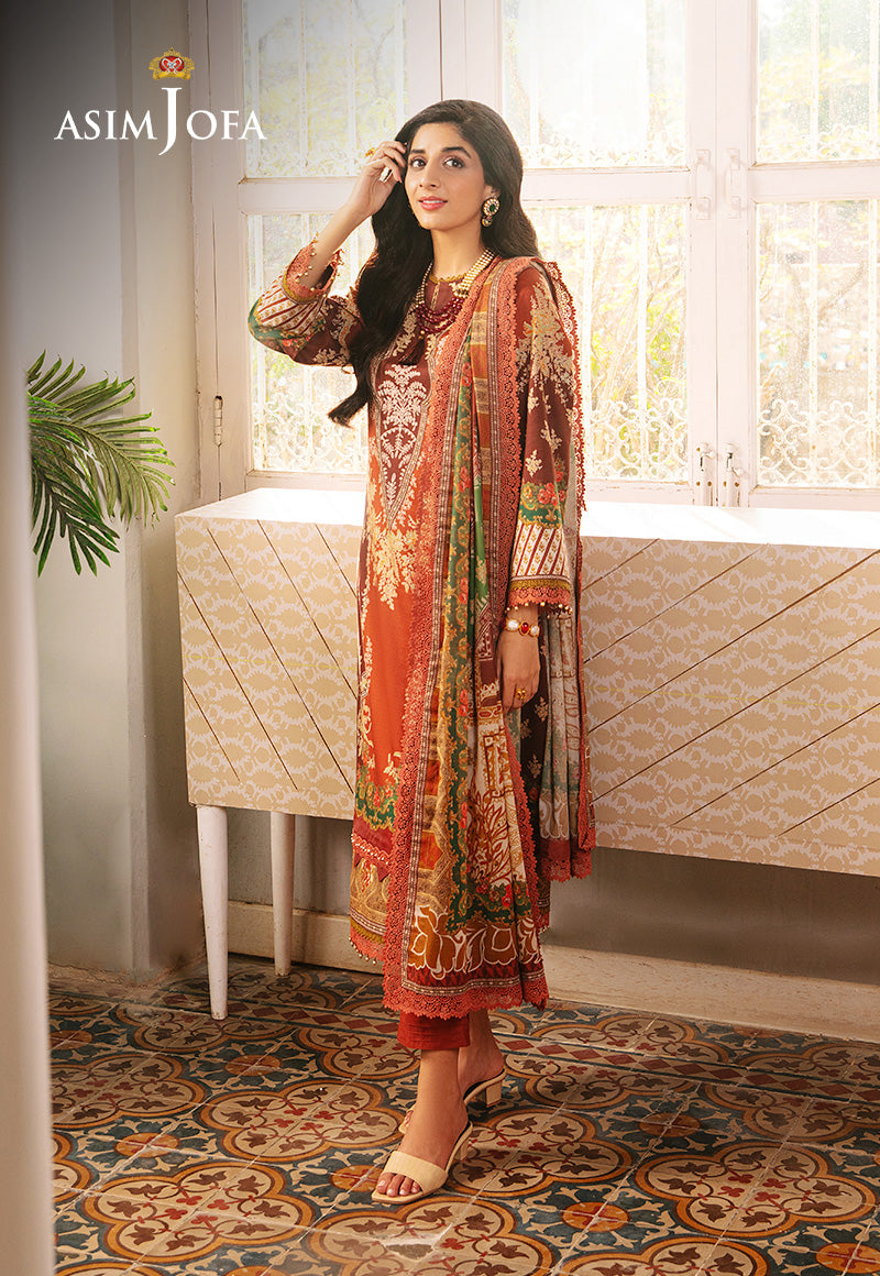 Asim Jofa Aira & Asra Pret Ajarp-14 Printed Dobby Stitched 3 Pcs