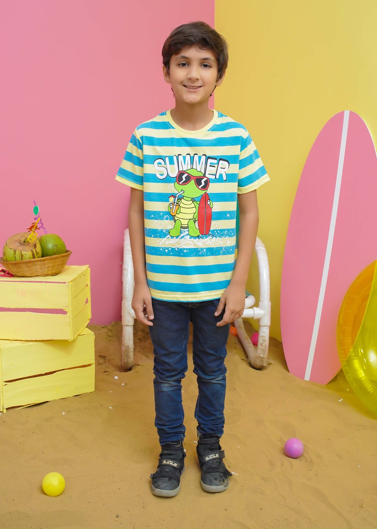 Modest Stitched Summer Kids Collection'2024-Turtle Graphic Tee