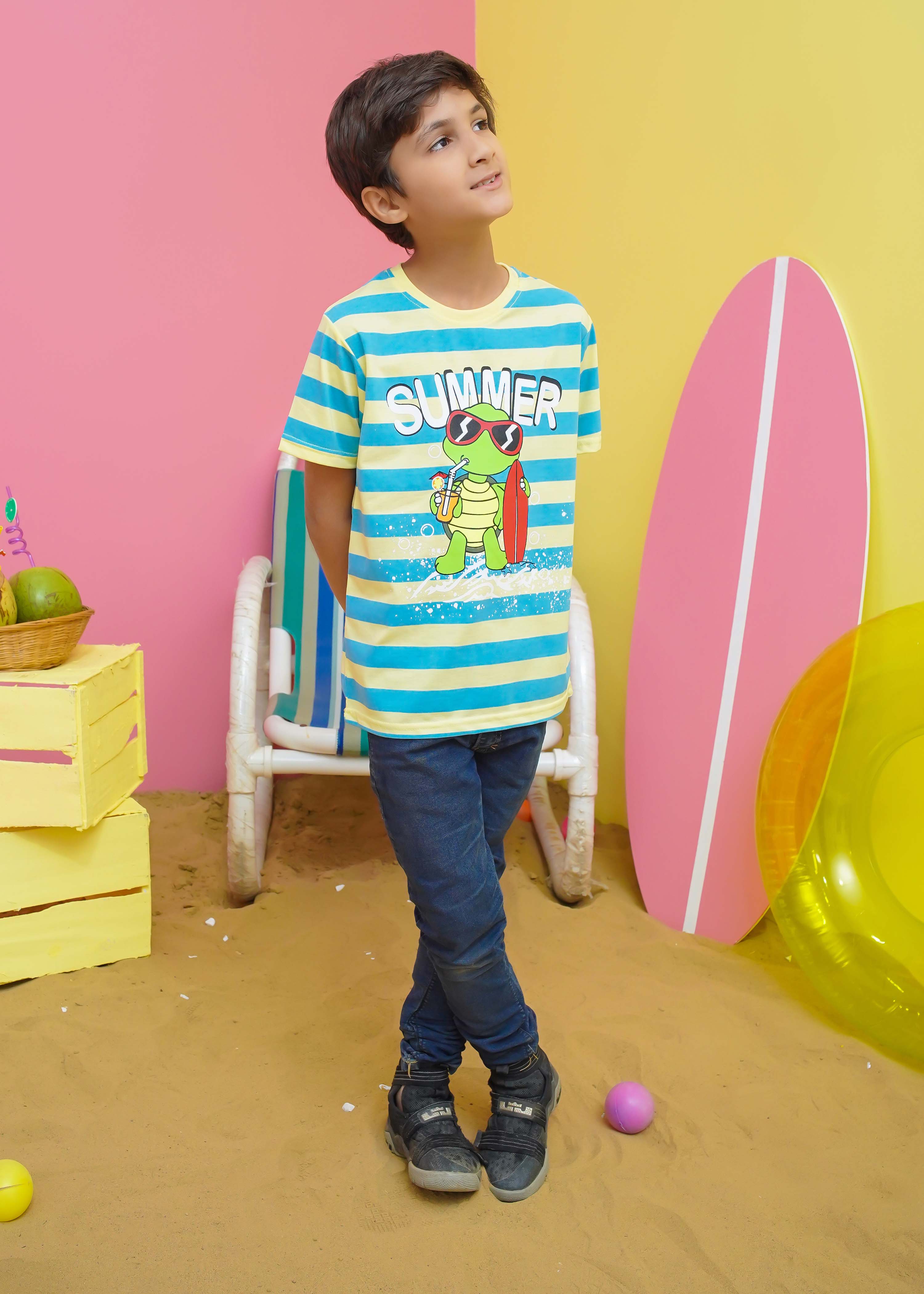 Modest Stitched Summer Kids Collection'2024-Turtle Graphic Tee