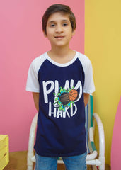 Modest Stitched Summer Kids Collection'2024-Basket Ball Graphic Tee - Blue