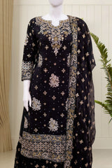 Saira Sultana Stitched 3 Piece Formals Collection-Aasira - Black