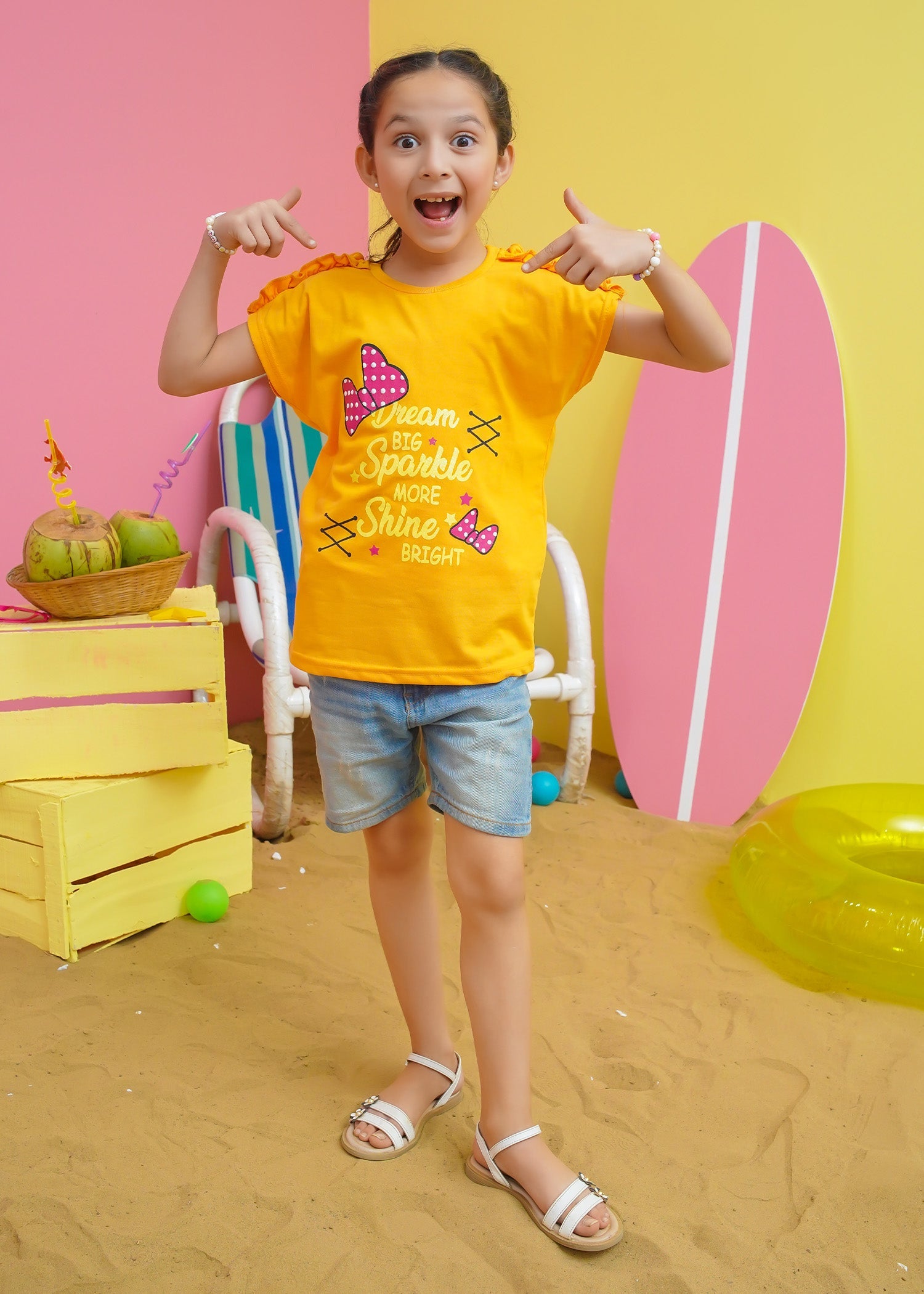 Modest Stitched Summer Kids Collection'2024-Shine Bright Graphic Tee