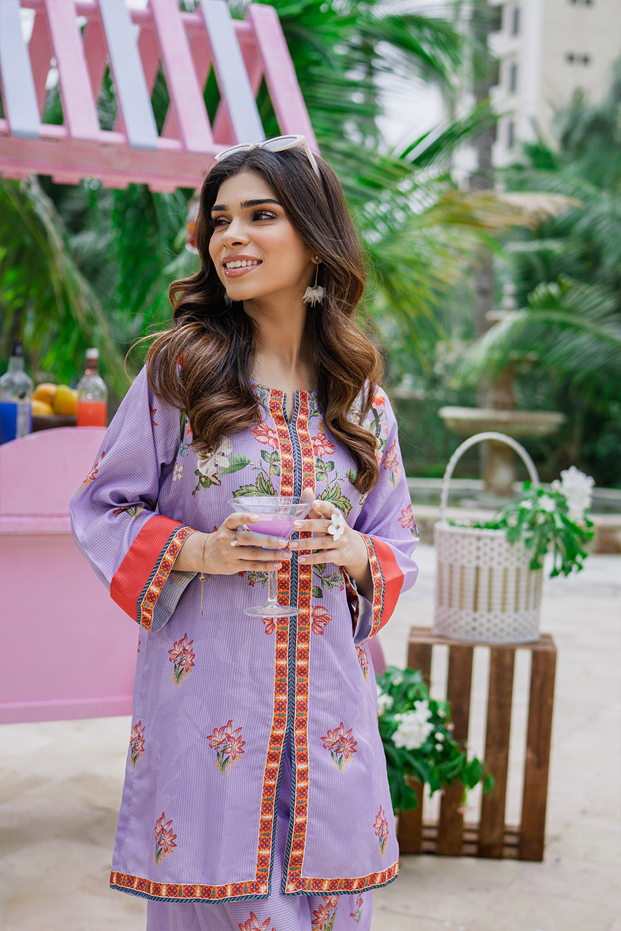 Sip N Style by Opole Stitched 2 Piece Summer Collection'2025-Plum Punch
