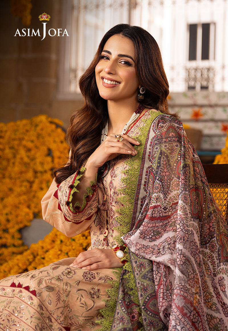 Asim Jofa Aira Summer Prints Ajar-31 Embroidered Jacquard 3 Pcs