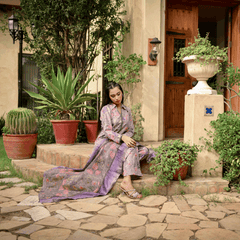 Florals & Printed By Hadar Official Stitched 3 Piece Lawn Collection-Celeste - 3 PC printed